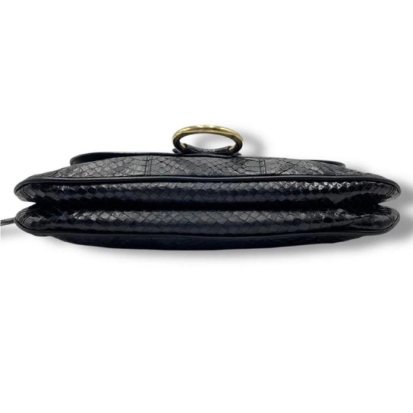 Dolce & Gabbana Black Leather Shoulder Bag with Gold Ring - Picture 5 of 11